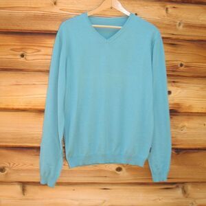 Hugo Boss Mens Green Cotton Sweater Pullover Sweater